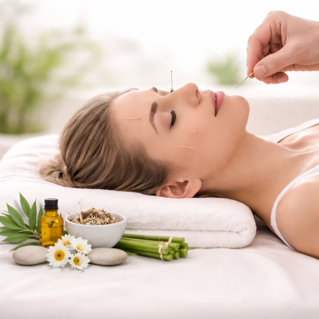 Akupunkturbehandlung in friedlicher Atmosphäre